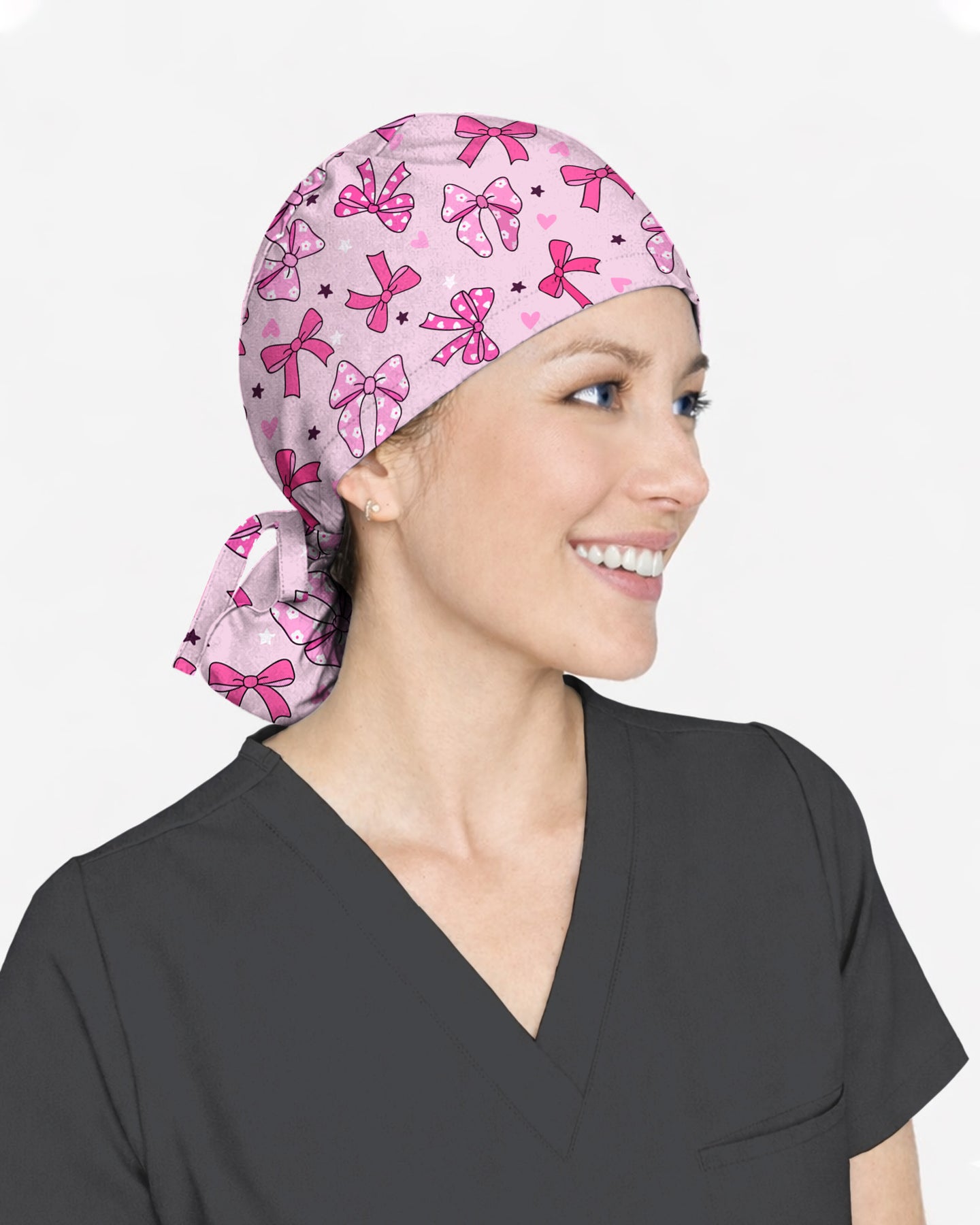 Pretty in Bows Soft Girly Charm Scrub Cap