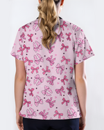 Pretty in Bows Soft Girly Charm Women Scrub Top
