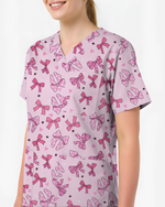 Pretty in Bows Soft Girly Charm Women Scrub Top