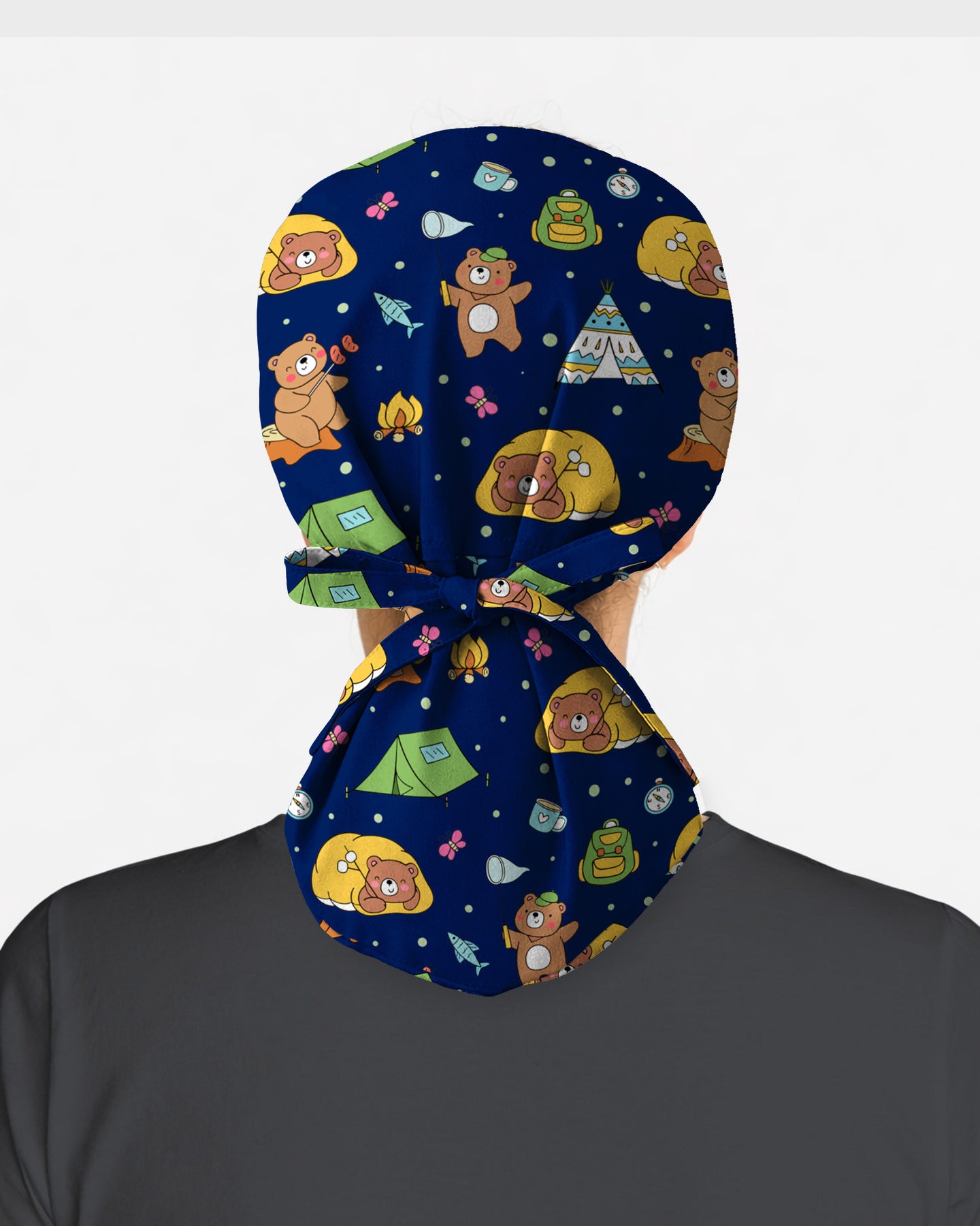 Camping Bears Cozy Woodland Adventure Scrub Cap
