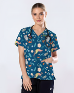 Outback Buddies Wild Desert Adventure Women Scrub Top