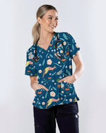 Outback Buddies Wild Desert Adventure Women Scrub Top