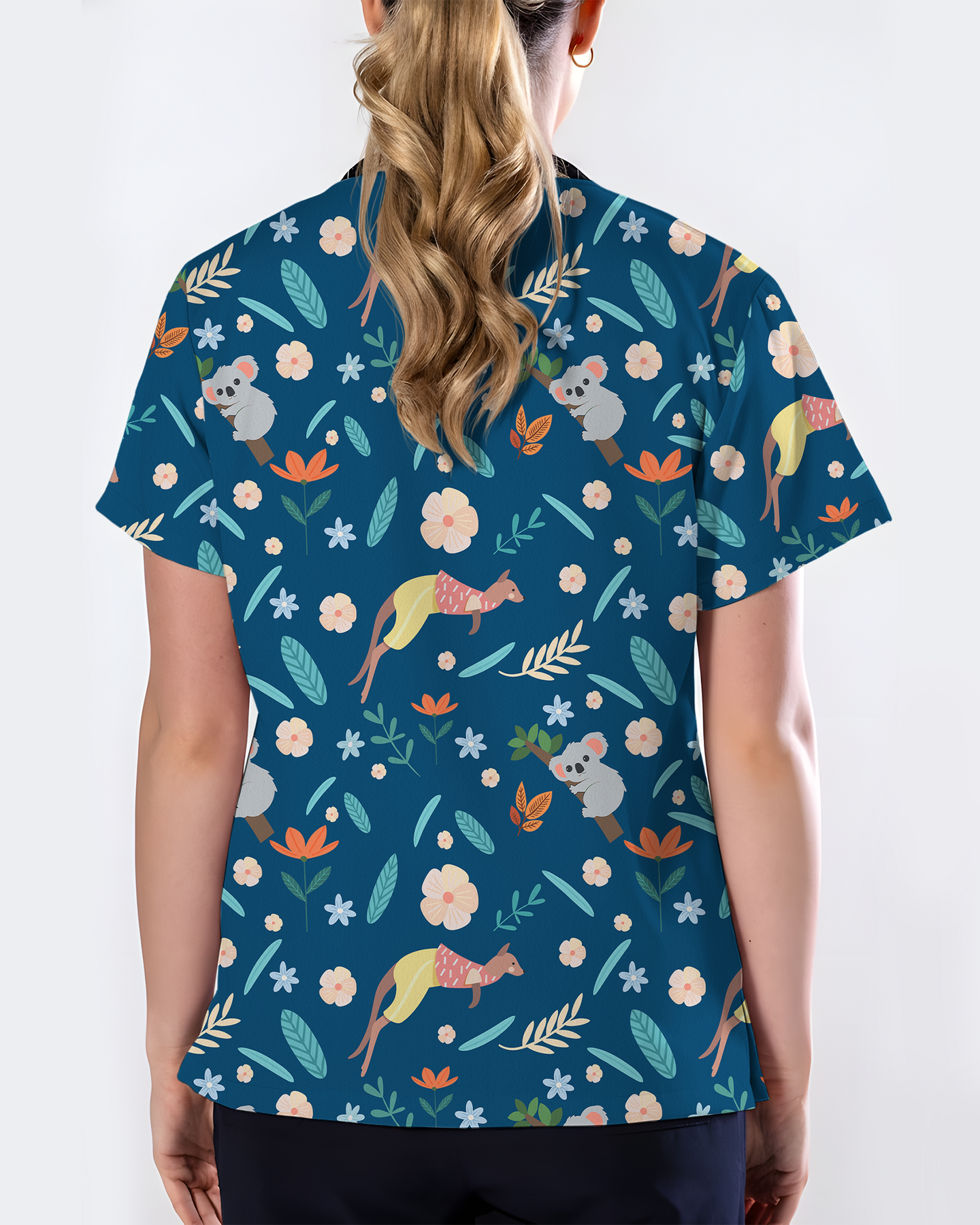 Outback Buddies Wild Desert Adventure Women Scrub Top