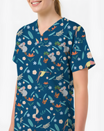 Outback Buddies Wild Desert Adventure Women Scrub Top
