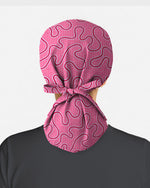 Pink Ripple Soft Blush Ocean Waves Scrub Cap