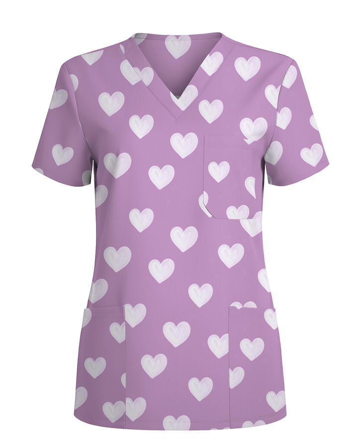 Lavender Love Soft Floral Serenity Glow Women Scrub Top