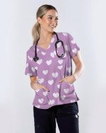 Lavender Love Soft Floral Serenity Glow Women Scrub Top