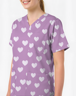 Lavender Love Soft Floral Serenity Glow Women Scrub Top