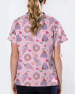 Sugar Rush Sweet Candy Spark Women Scrub Top