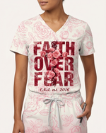 Personalized Job Title And Year Faith Over Fear Nurse Flower Set