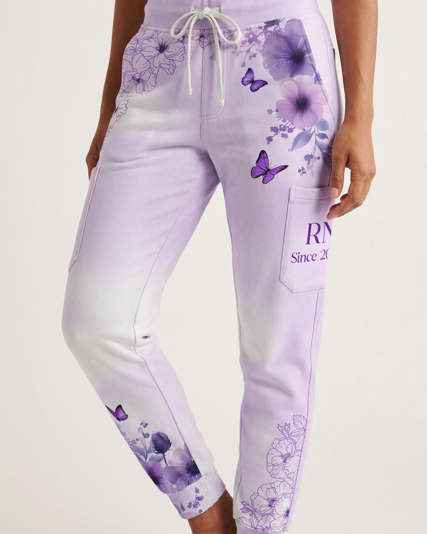 Personalized Job Title And Year Faith Over Fear Nurse Flower Jogger Pant