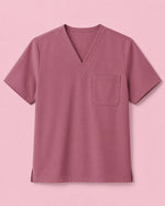 Men's One-Pocket V-neck Scrub Top Mauve