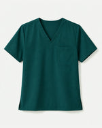 Men's One-Pocket V-neck Scrub Top Midnight Green