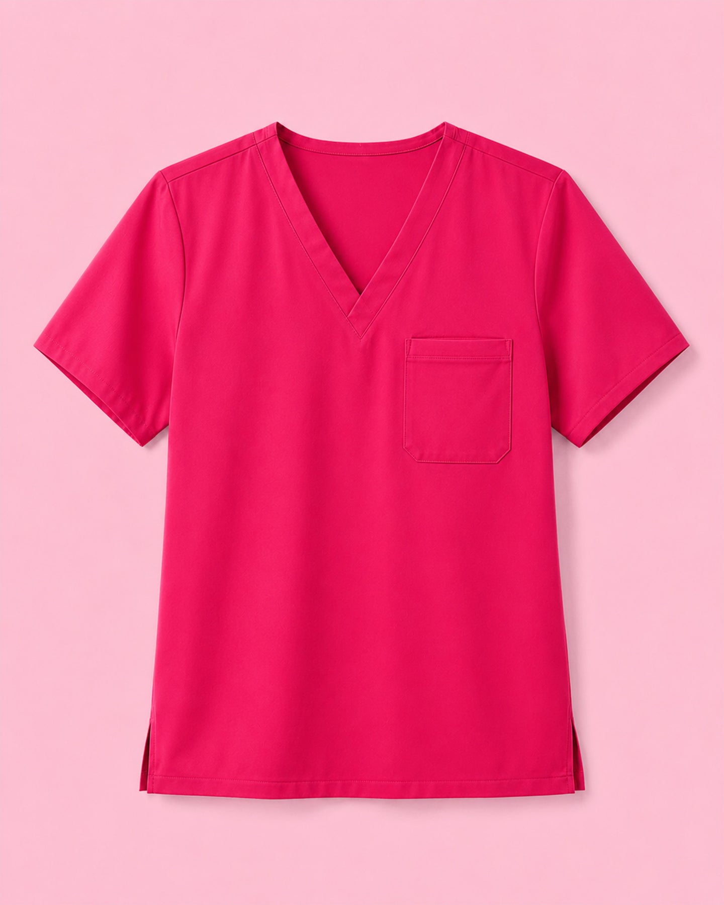 Men's One-Pocket V-neck Scrub Top Sangria