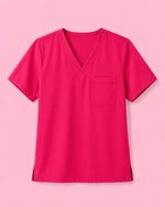 Men's One-Pocket V-neck Scrub Top Sangria