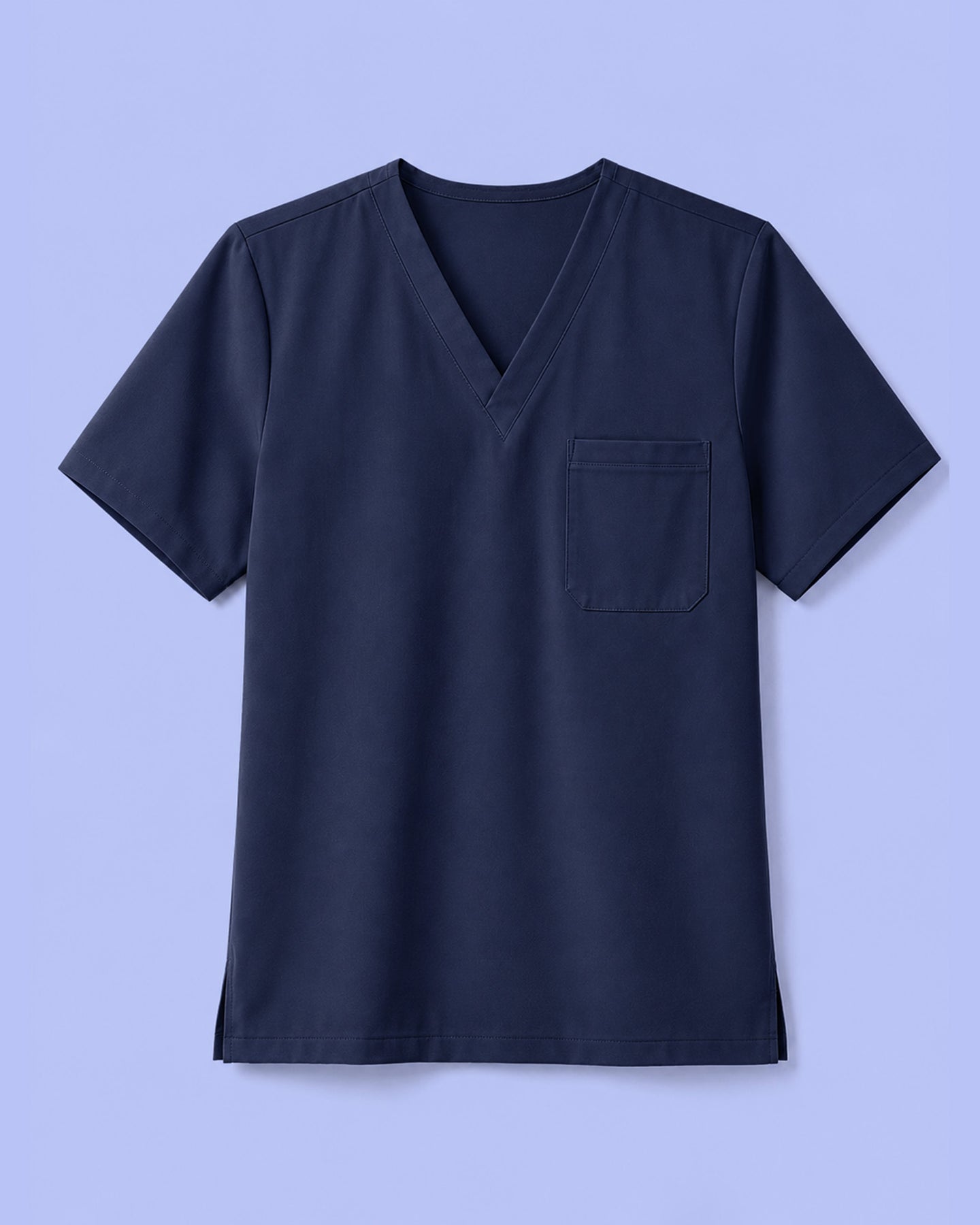 Men's One-Pocket V-neck Scrub Top Navy