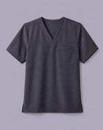 Men's One-Pocket V-neck Scrub Top Pewter