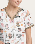 Personalized Name The Lord Gives Me Strength Bible Quote Pattern Christian Nurse Top