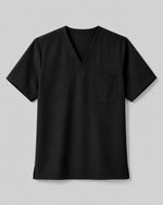 Men's One-Pocket V-neck Scrub Top Black