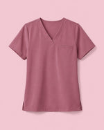 Women's One-Pocket V-neck Scrub Top Royal Mauve