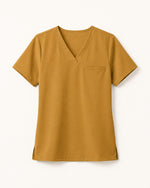 Women's One-Pocket V-neck Scrub Top Cider