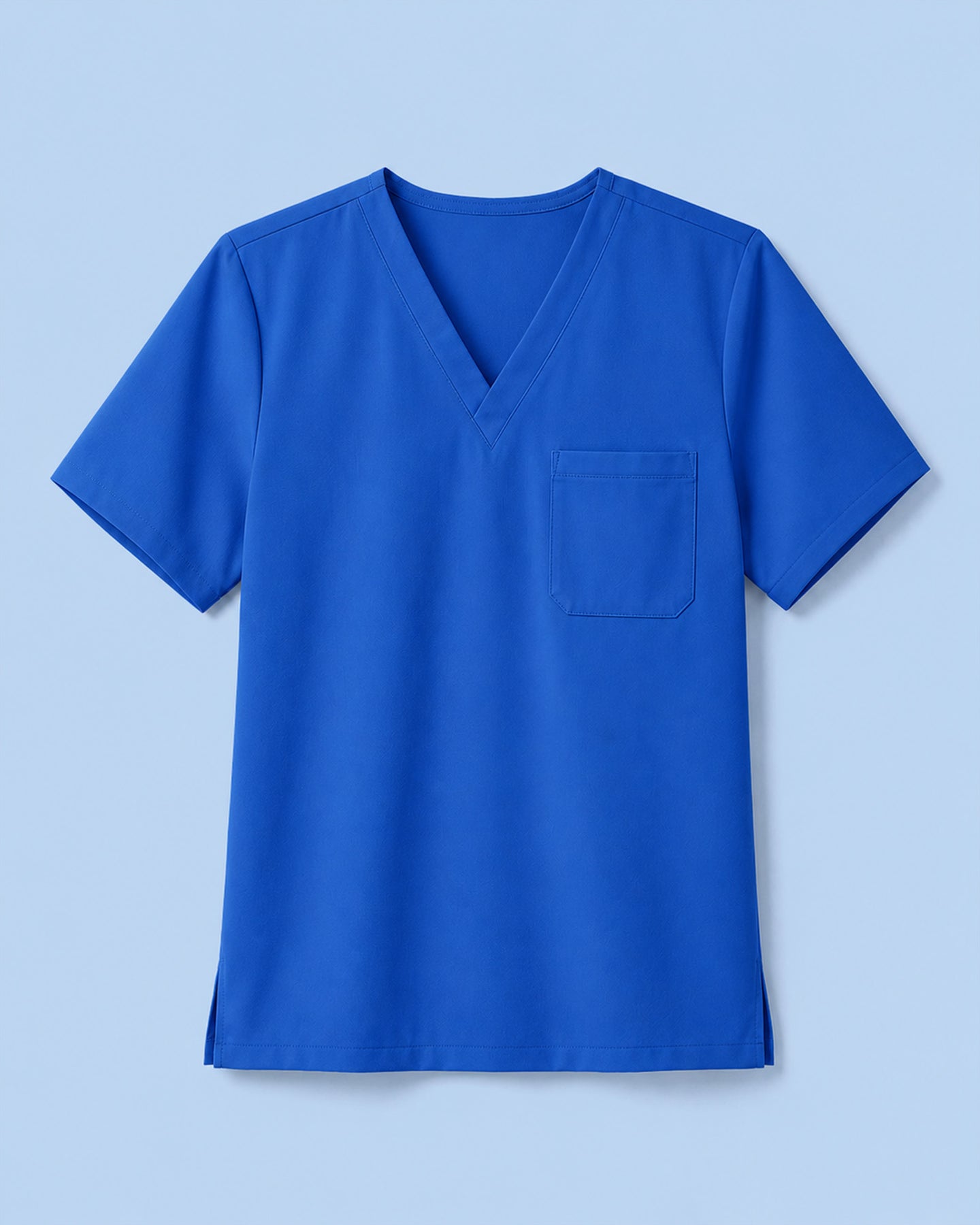 Men's One-Pocket V-neck Scrub Top Royal Blue