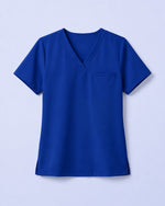 Women's One-Pocket V-neck Scrub Top Galaxy Blue