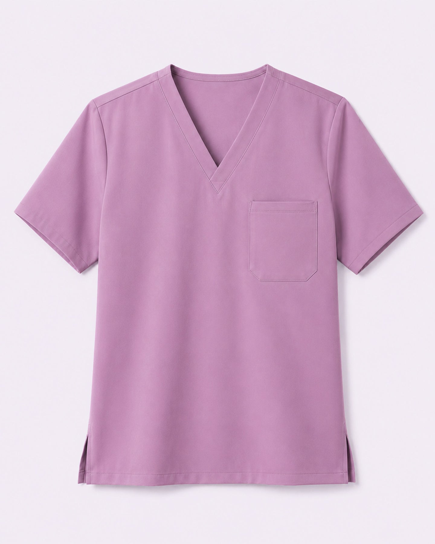 Men's One-Pocket V-neck Scrub Top Lilac