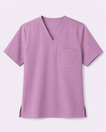 Men's One-Pocket V-neck Scrub Top Lilac