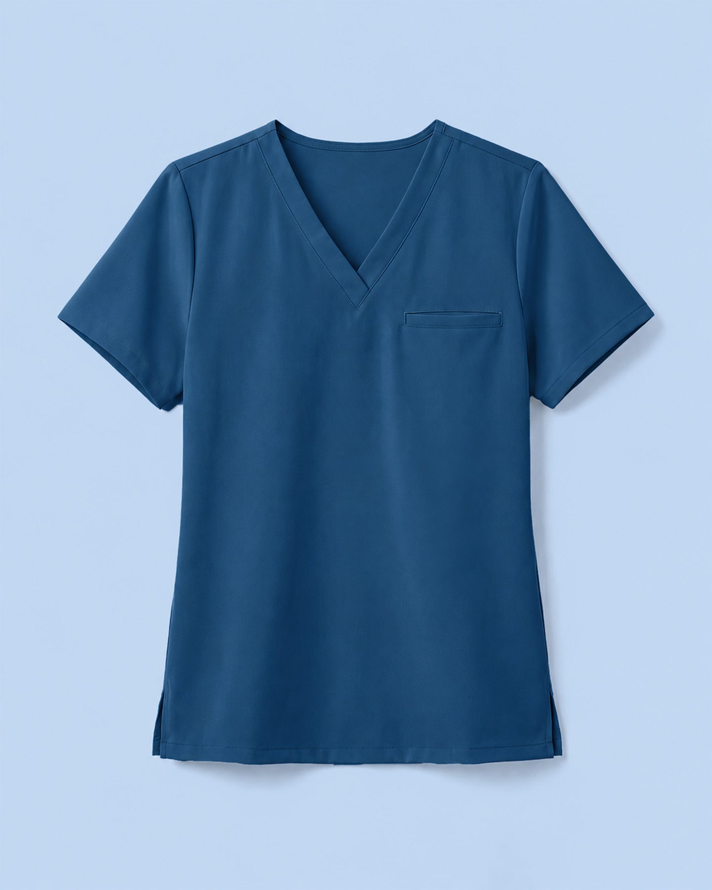 Women's One-Pocket V-neck Scrub Top Ocean