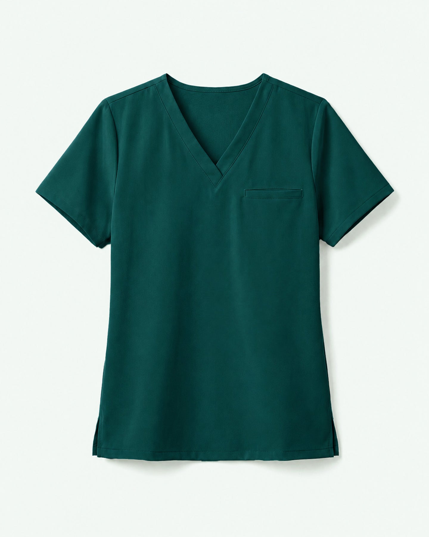 Women's One-Pocket V-neck Scrub Top Midnight Green