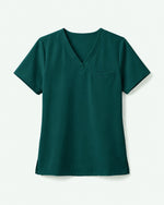 Women's One-Pocket V-neck Scrub Top Midnight Green