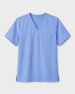 Men's One-Pocket V-neck Scrub Top Ceil Blue