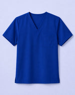 Men's One-Pocket V-neck Scrub Top Galaxy Blue