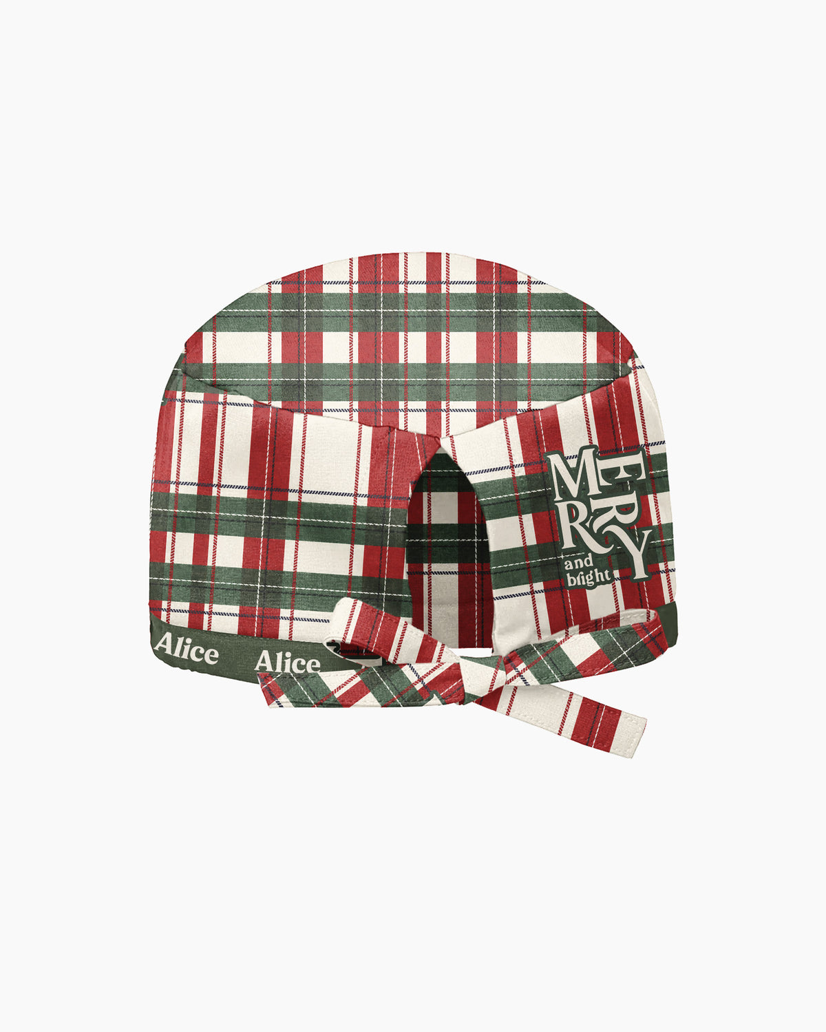 Personalized Name And Job Title Merry And Bright Plaid Pattern Christmas Gift For Nurse Cap