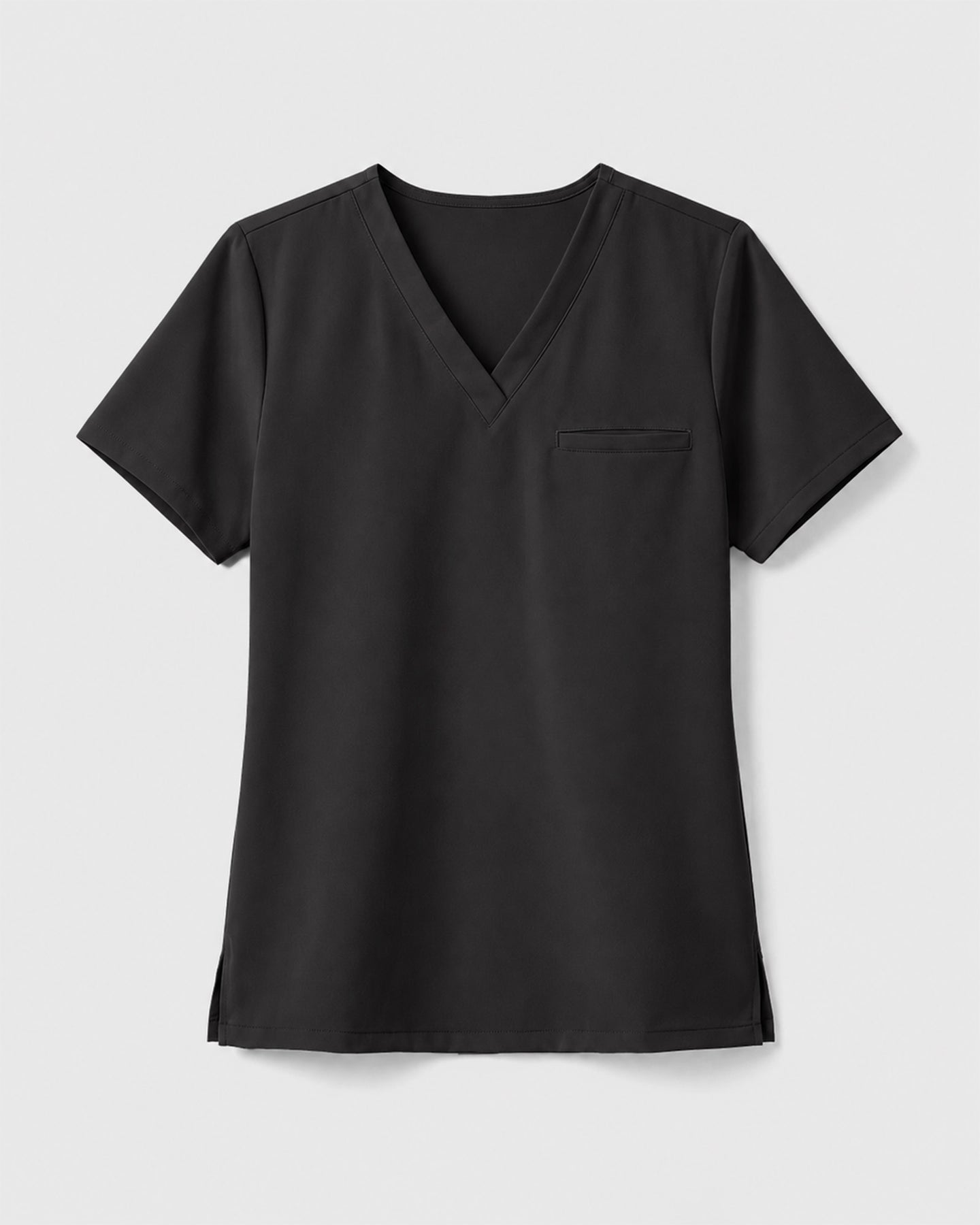 Women's One-Pocket V-neck Scrub Top Charcoal