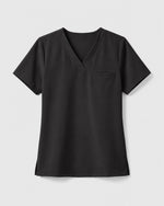 Women's One-Pocket V-neck Scrub Top Charcoal
