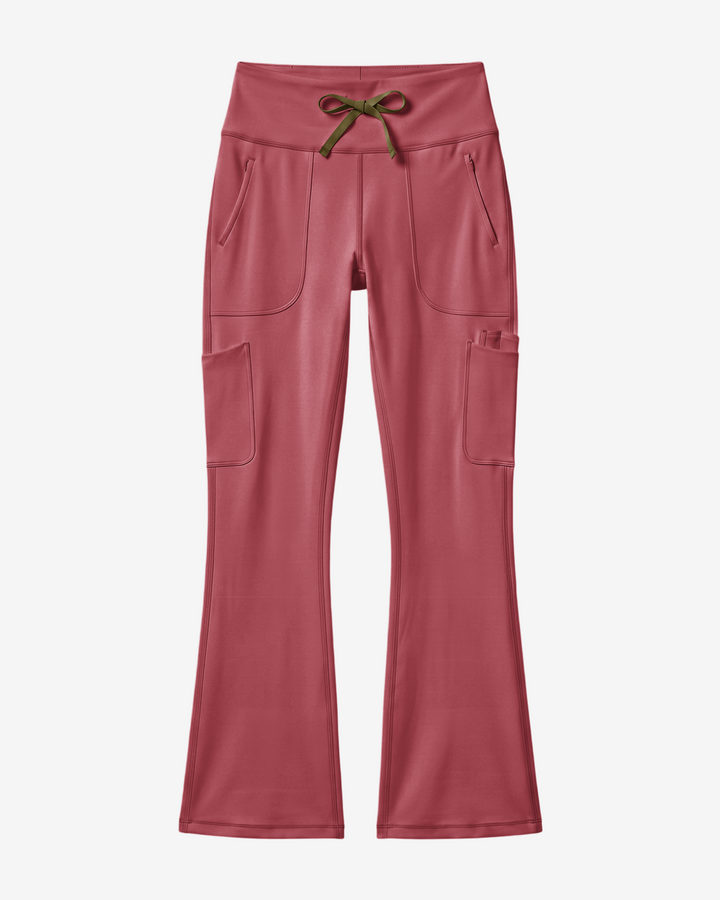 High-Rise Flare Scrub Legging Berry Spice