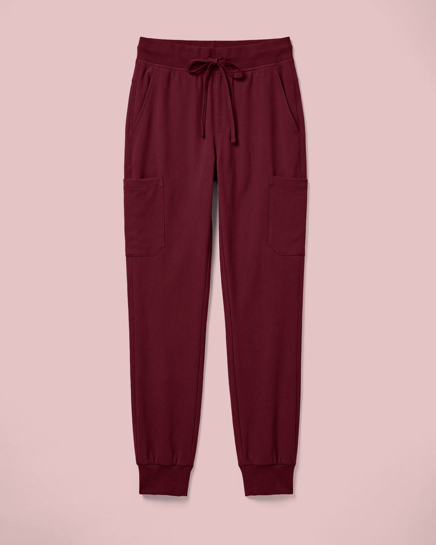 Men's 6-Pocket Jogger Scrub Pant Burgundy