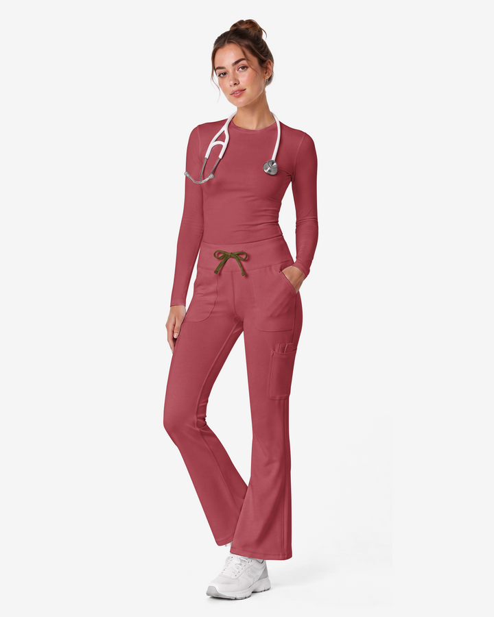 High-Rise Flare Scrub Legging Berry Spice