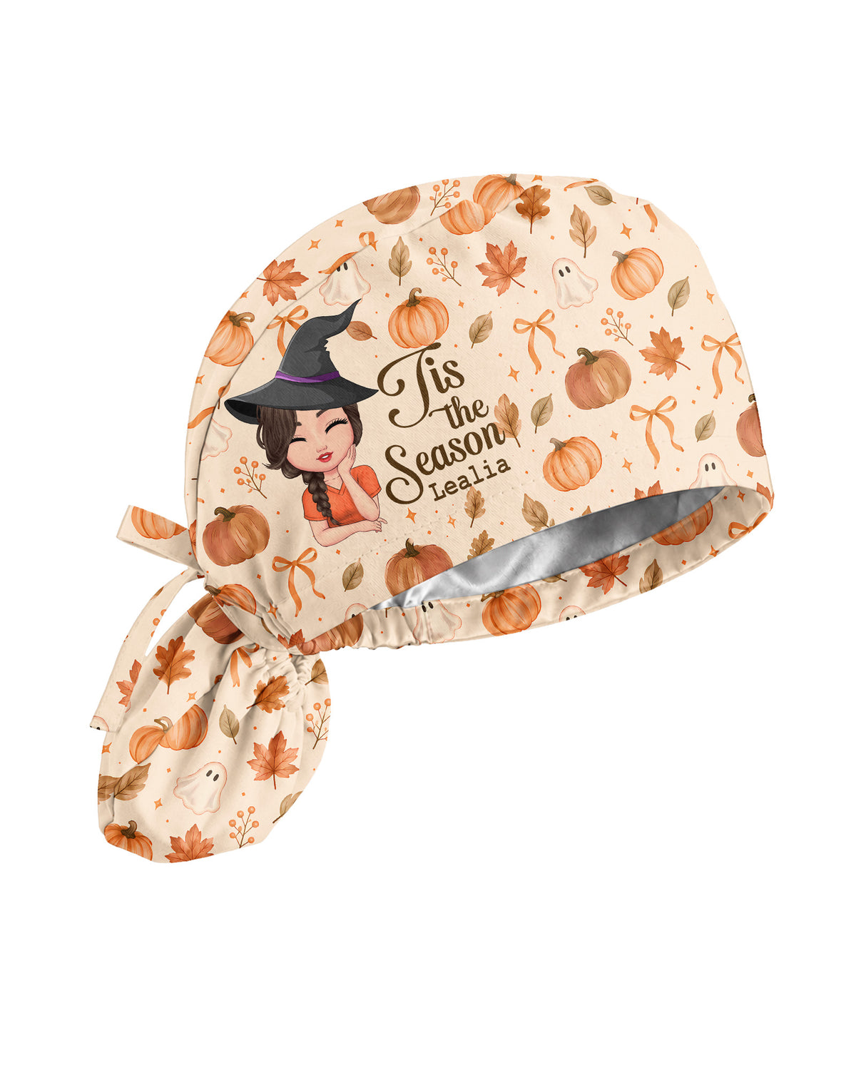 Personalized Name And Character Tis The Season Autumn Vibe Halloween Gift For Nurse Cap