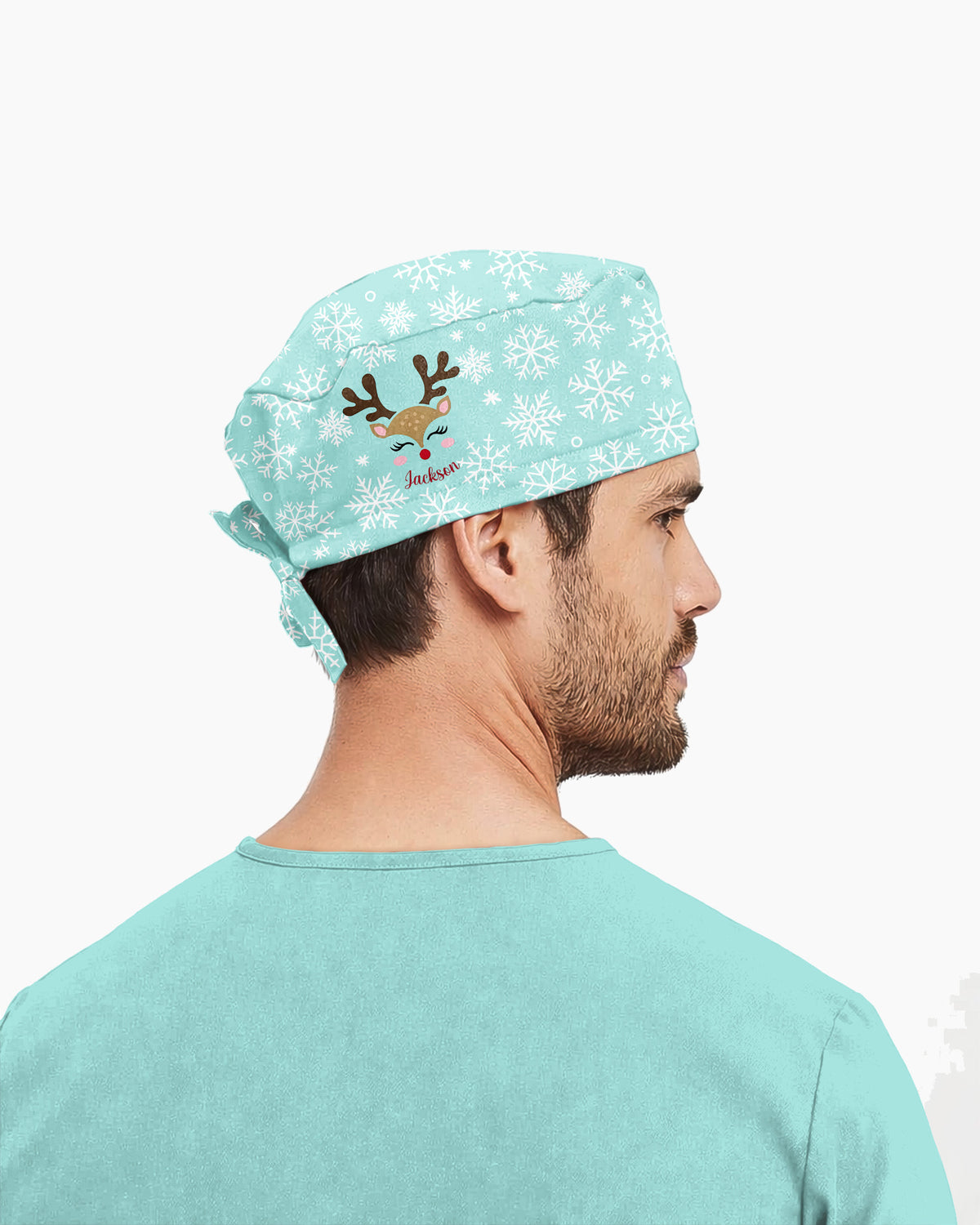 Personalized Name And Reindeer Christmas Crew Funny Gift For Nurse Coworker Cap