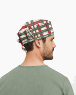 Personalized Name And Job Title Merry And Bright Plaid Pattern Christmas Gift For Nurse Cap