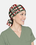 Personalized Name And Job Title Merry And Bright Plaid Pattern Christmas Gift For Nurse Cap