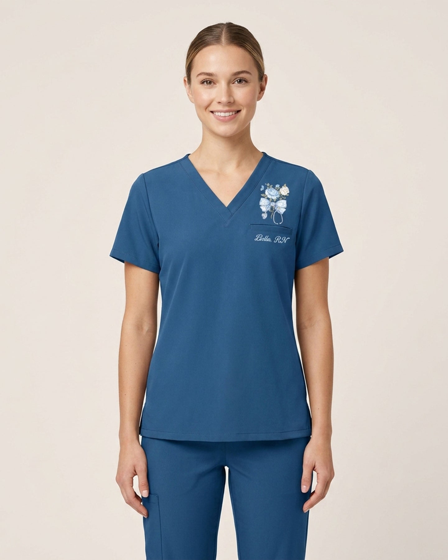Personalized Name And Job Title Nurse You Can Do Hard Things Stethoscope Bow With Flower Top