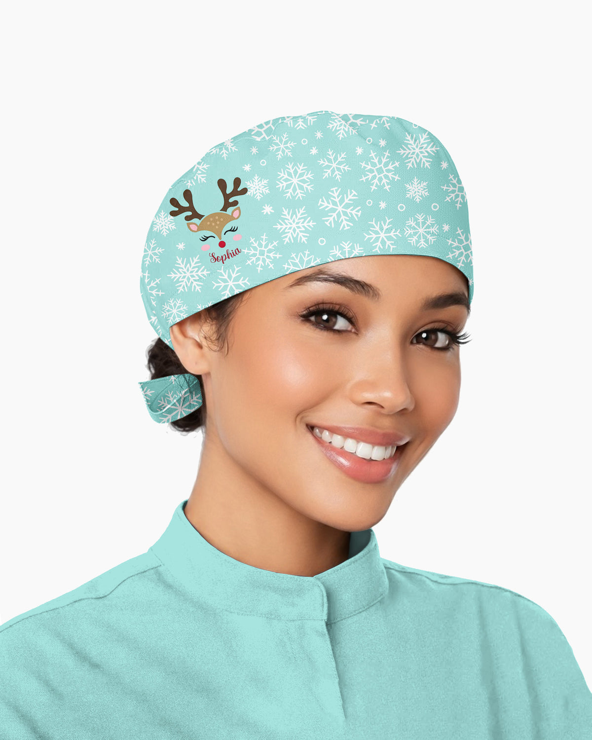 Personalized Name And Reindeer Christmas Crew Funny Gift For Nurse Coworker Cap
