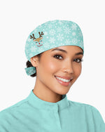 Personalized Name And Reindeer Christmas Crew Funny Gift For Nurse Coworker Cap