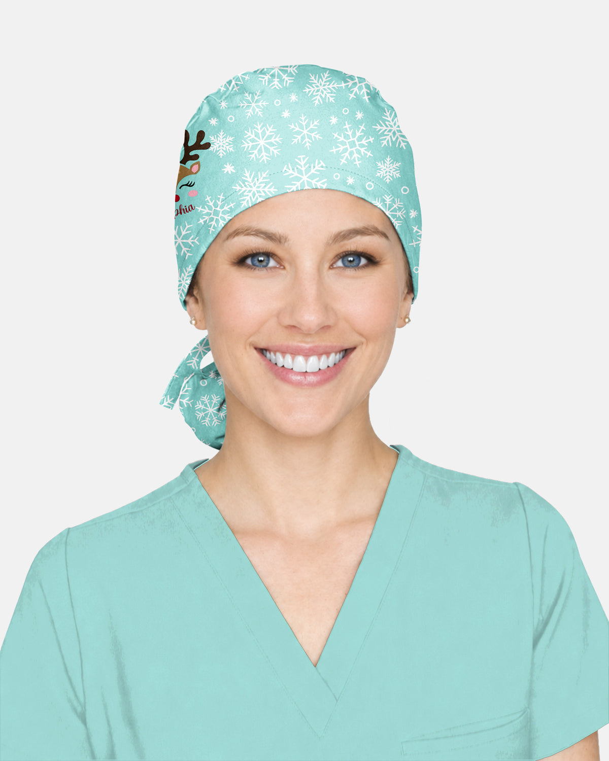 Personalized Name And Reindeer Christmas Crew Funny Gift For Nurse Coworker Cap