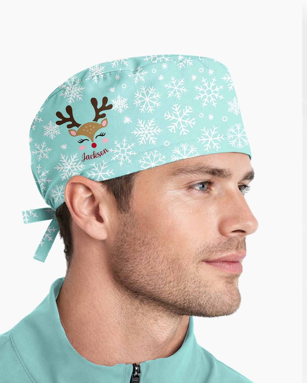 Personalized Name And Reindeer Christmas Crew Funny Gift For Nurse Coworker Cap