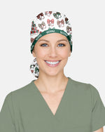 Personalized Name Is This Jolly Enough Christmas Stethoscope Bow Pattern Gift For Nurse Cap